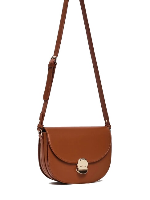EVELYN Borsa a tracolla media con flap tan - Borse Donna