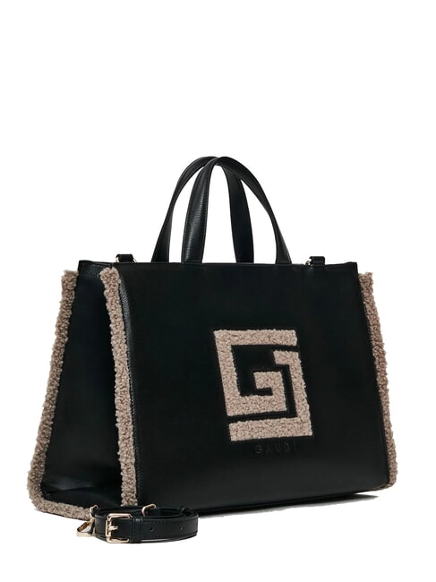 EMILY FUR Borsa a mano con tracolla black/taupe - Borse Donna