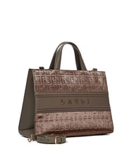 GAUDÌ ADA VELUR L Borsa a mano con inserti in velluto taupe - Borse Donna - 2