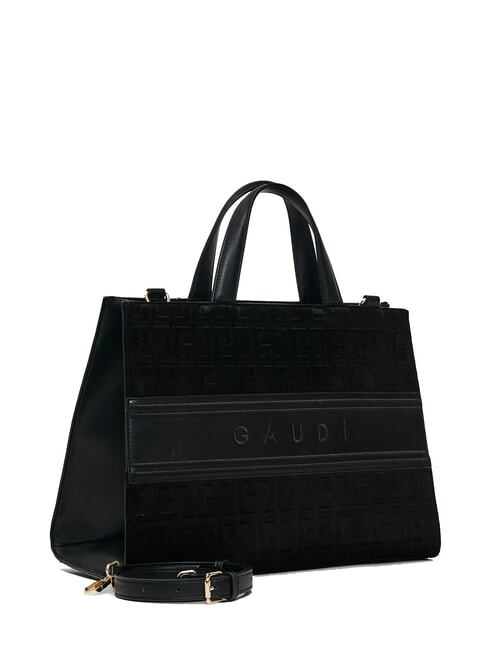 ADA VELUR L Borsa a mano con inserti in velluto NERO - Borse Donna