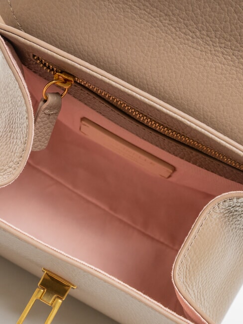 MARVIN Borsa a mano mini in pelle con tracolla warm taupe - Borse Donna