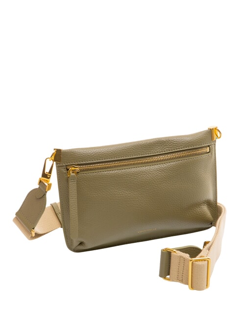 HYLE Borsa piatta piccola in pelle a tracolla laurel green - Borse Donna