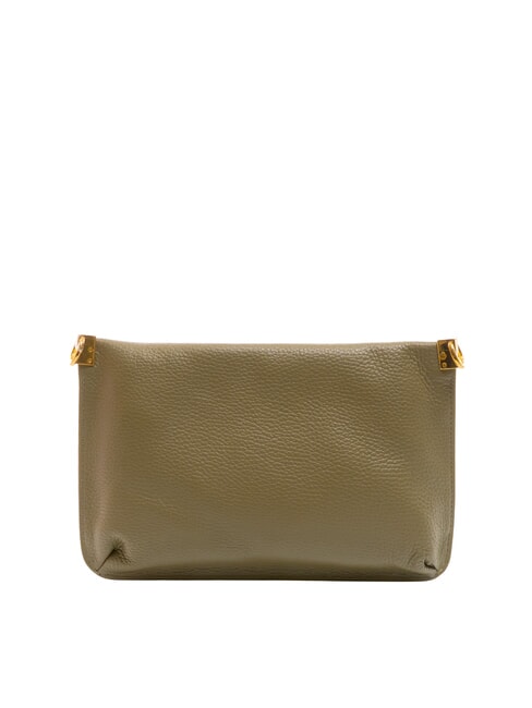 HYLE Borsa piatta piccola in pelle a tracolla laurel green - Borse Donna