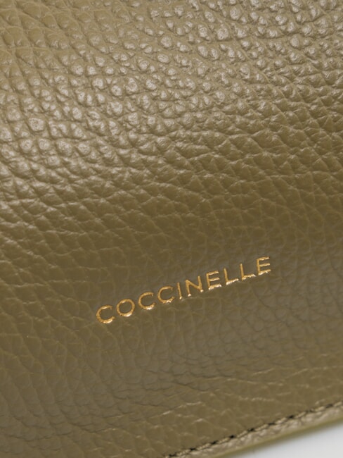 HYLE Borsa piatta piccola in pelle a tracolla laurel green - Borse Donna