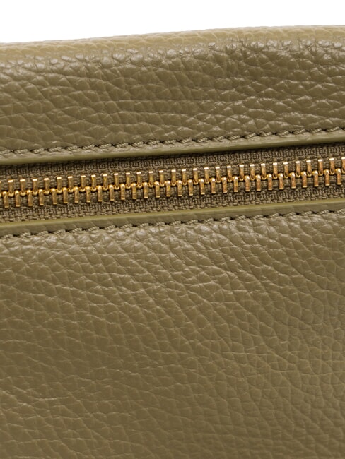 HYLE Borsa piatta piccola in pelle a tracolla laurel green - Borse Donna