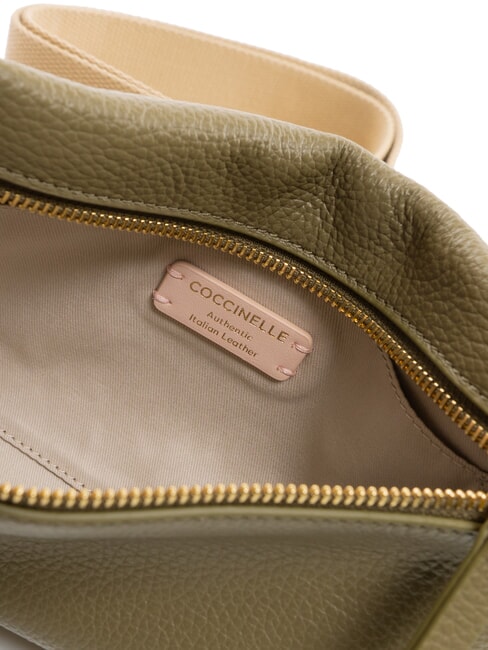 HYLE Borsa piatta piccola in pelle a tracolla laurel green - Borse Donna