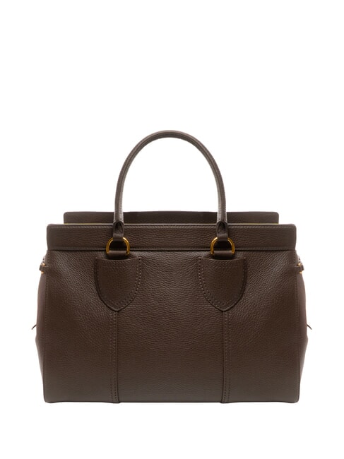 YORK Borsa a mano in pelle con fibbia fondant brown - Borse Donna