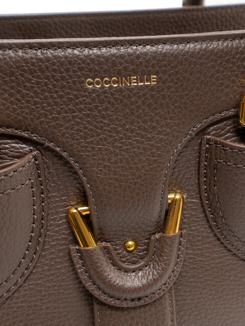 YORK Borsa a mano in pelle con fibbia fondant brown - Borse Donna