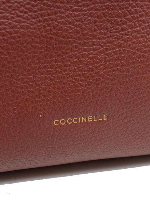 RHEA Borsa a spalla in pelle con tracolla brandy - Borse Donna