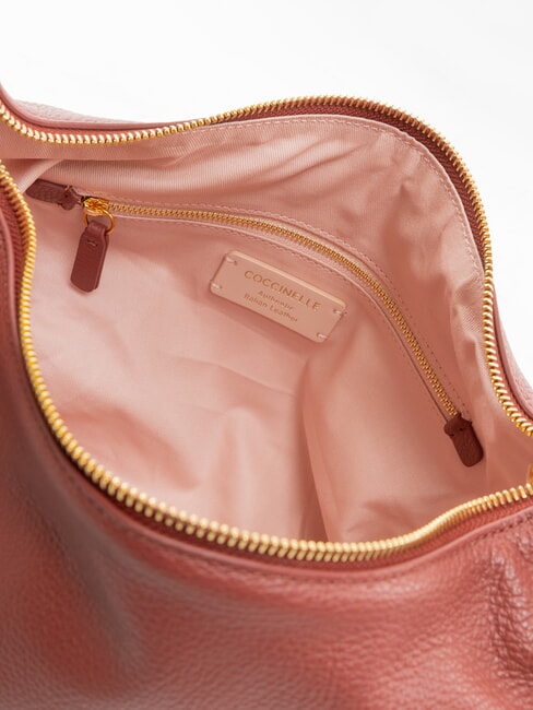 RHEA Borsa a spalla in pelle con tracolla brandy - Borse Donna
