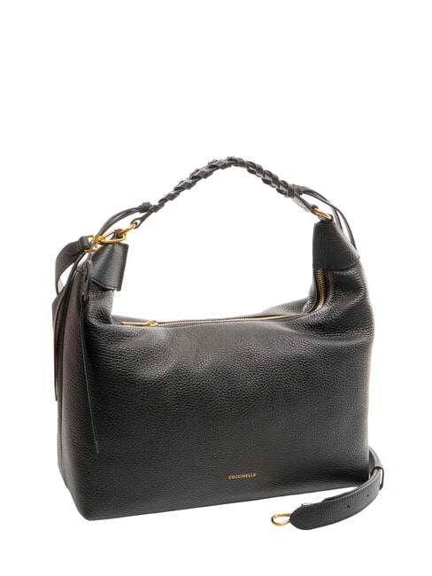 RHEA Borsa a spalla in pelle con tracolla Nero - Borse Donna