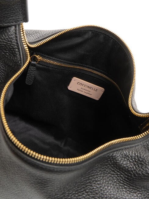 RHEA Borsa a spalla in pelle con tracolla Nero - Borse Donna