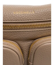 COCCINELLE HYLE Borsa piccola in pelle doppia funzione warm taupe - Borse Donna - 5