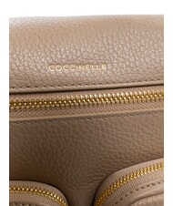 COCCINELLE HYLE Borsa media in pelle doppia funzione warm taupe - Borse Donna - 5