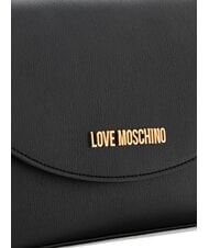 LOVE MOSCHINO CHUNKY TAB Borsa con flap e tracolla Nero - Borse Donna - 3