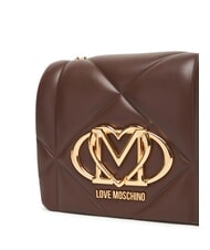 LOVE MOSCHINO EMBOSSED Borsa mini a tracolla cioccolato - Borse Donna - 4