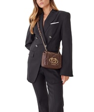 LOVE MOSCHINO EMBOSSED Borsa mini a tracolla cioccolato - Borse Donna - 5