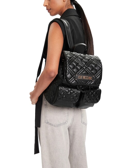 QUILTED Zaino con due tasche Nero - Borse Donna