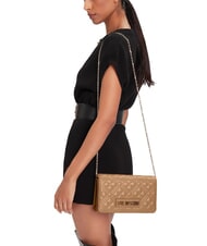 LOVE MOSCHINO SMART DAILY Pochette con tracolla metallica beige - Borse Donna - 5