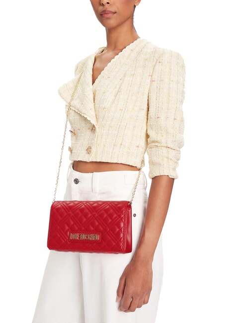 SMART DAILY Pochette con tracolla metallica ROSSO - Borse Donna