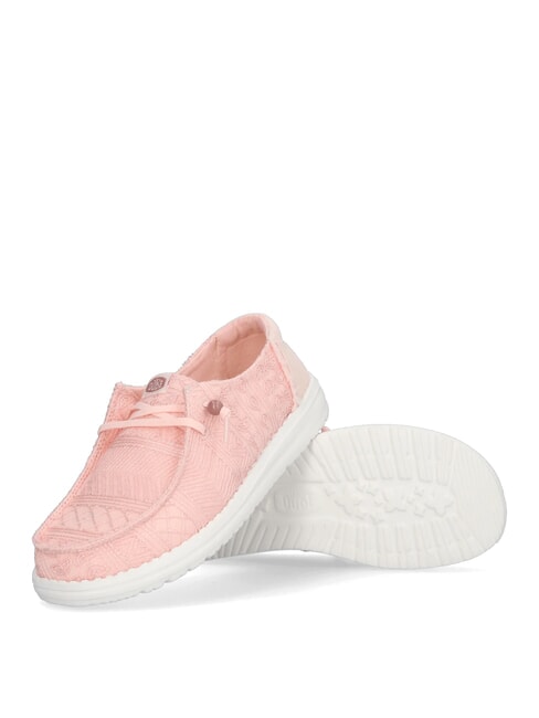 WENDY CROCHET Scarpe slip-on ricamate in cotone pale pink - Scarpe Donna