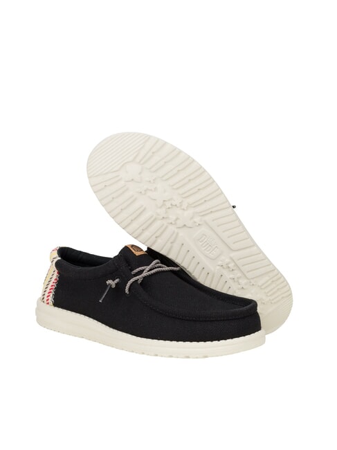 WALLY RESORT Mocassini misto lino dettagli in sughero black/multi - Scarpe Uomo