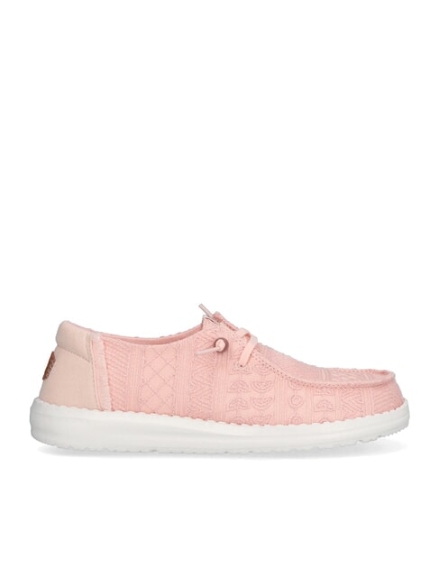 WENDY CROCHET Scarpe slip-on ricamate in cotone pale pink - Scarpe Donna