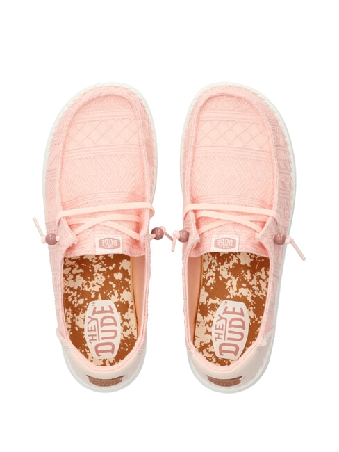 WENDY CROCHET Scarpe slip-on ricamate in cotone pale pink - Scarpe Donna