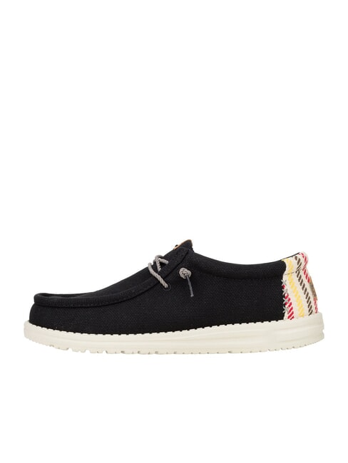 WALLY RESORT Mocassini misto lino dettagli in sughero black/multi - Scarpe Uomo