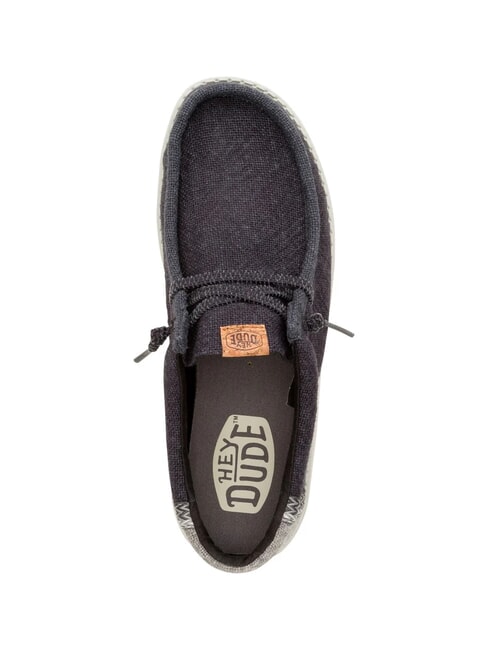 WALLY JUTE Mocassini easy-on in canvas black/granite grey - Scarpe Uomo