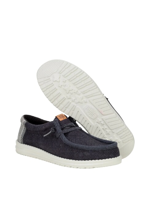 WALLY JUTE Mocassini easy-on in canvas black/granite grey - Scarpe Uomo