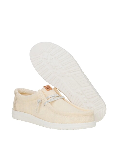 WALLY JUTE Mocassini easy-on in canvas egret - Scarpe Uomo