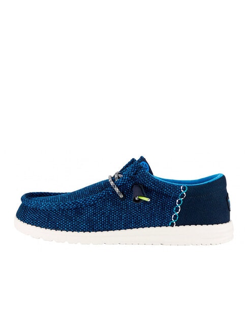 WALLY FUNK OPEN MESH Mocassini easy-on in tessuto mesh blue/white - Scarpe Uomo