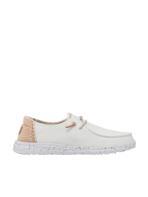 WENDY CHAMBRAY WOVEN Scarpa mocassino slip-on white sand - Scarpe Donna
