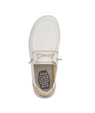 HEY DUDE WENDY CHAMBRAY WOVEN Scarpa mocassino slip-on white sand - Scarpe Donna - 3