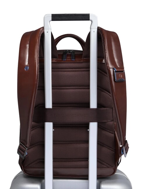 BLUE SQUARE Zaino porta PC 14", in pelle MOGANO - Zaini da lavoro porta PC