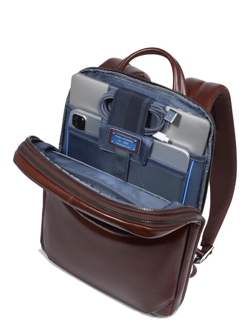 BLUE SQUARE Zaino porta PC 14", in pelle MOGANO - Zaini da lavoro porta PC