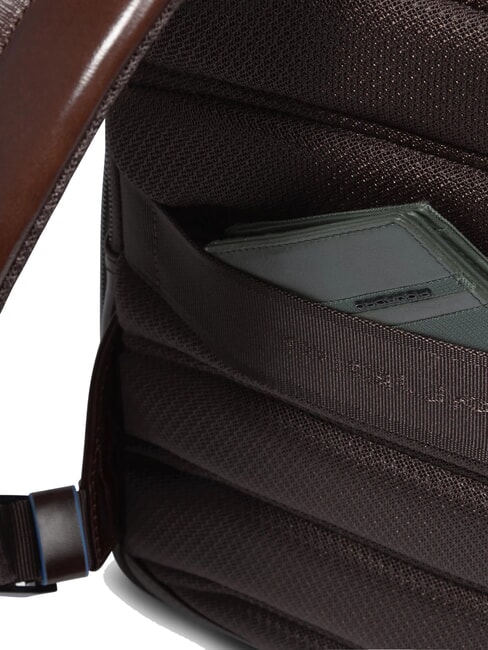 BLUE SQUARE Zaino porta PC 14", in pelle MOGANO - Zaini da lavoro porta PC