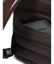 PIQUADRO BLUE SQUARE Zaino porta PC 14", in pelle MOGANO - Zaini da lavoro porta PC - 7