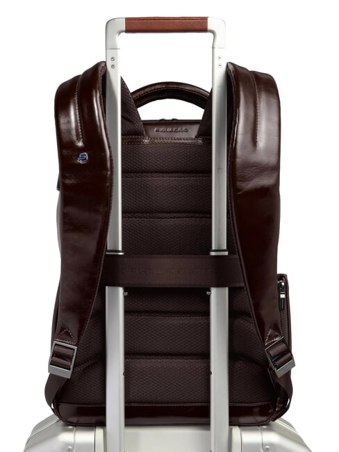 BLUE SQUARE Zaino fast-check in pelle, porta pc 14" MOGANO - Zaini da lavoro porta PC