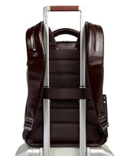 PIQUADRO BLUE SQUARE Zaino fast-check in pelle, porta pc 14" MOGANO - Zaini da lavoro porta PC - 3