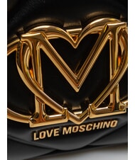 LOVE MOSCHINO EMBOSSED Borsa a spalla, con tracolla Nero - Borse Donna - 4