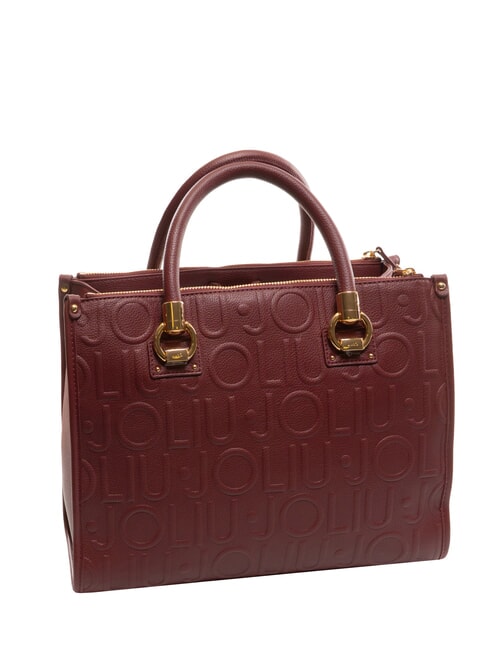 MANHATTAN Borsa satchel media con logo red wine - Borse Donna