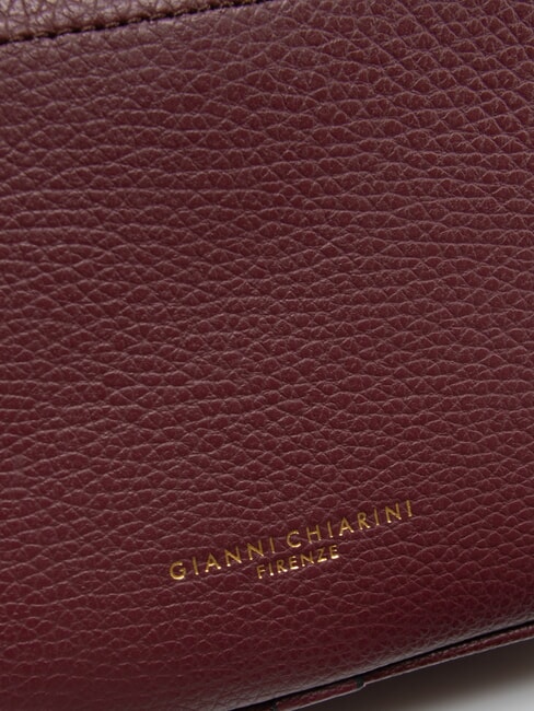 NINA Borsa camera case in pelle con tracolla in tessuto wine berry - Borse Donna