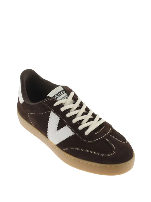 BERLIN Sneakers ciclista in crosta di cuoio chocolate - Scarpe Donna
