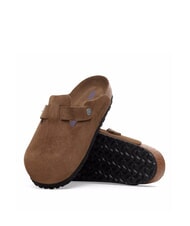 BIRKENSTOCK BOSTON Ciabatta sabot in pelle suede dark tea - Scarpe Unisex - 5