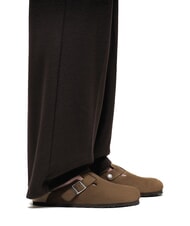 BIRKENSTOCK BOSTON Ciabatta sabot in pelle suede dark tea - Scarpe Unisex - 7