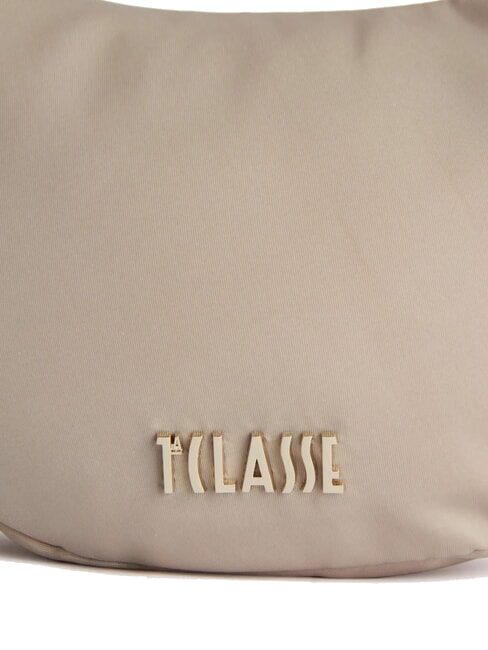 PUFFY NYLON Borsa mezzaluna mini tracolla greige - Borse Donna