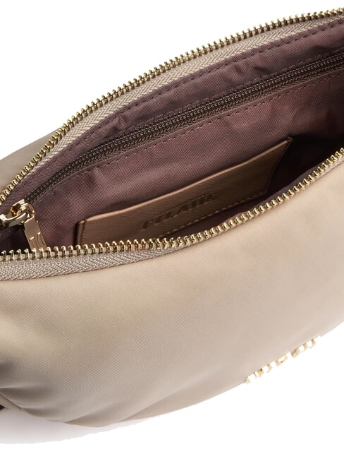 PUFFY NYLON Borsa mezzaluna mini tracolla greige - Borse Donna