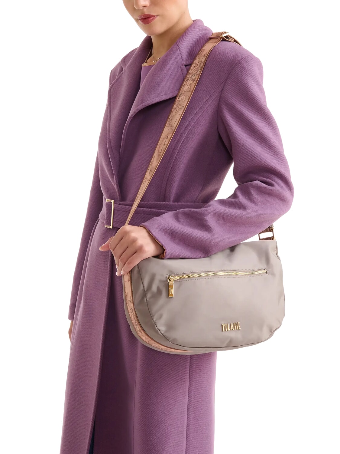 Alviero Martini Prima Classe Stormy Nylon Borsa Mezzaluna Grande